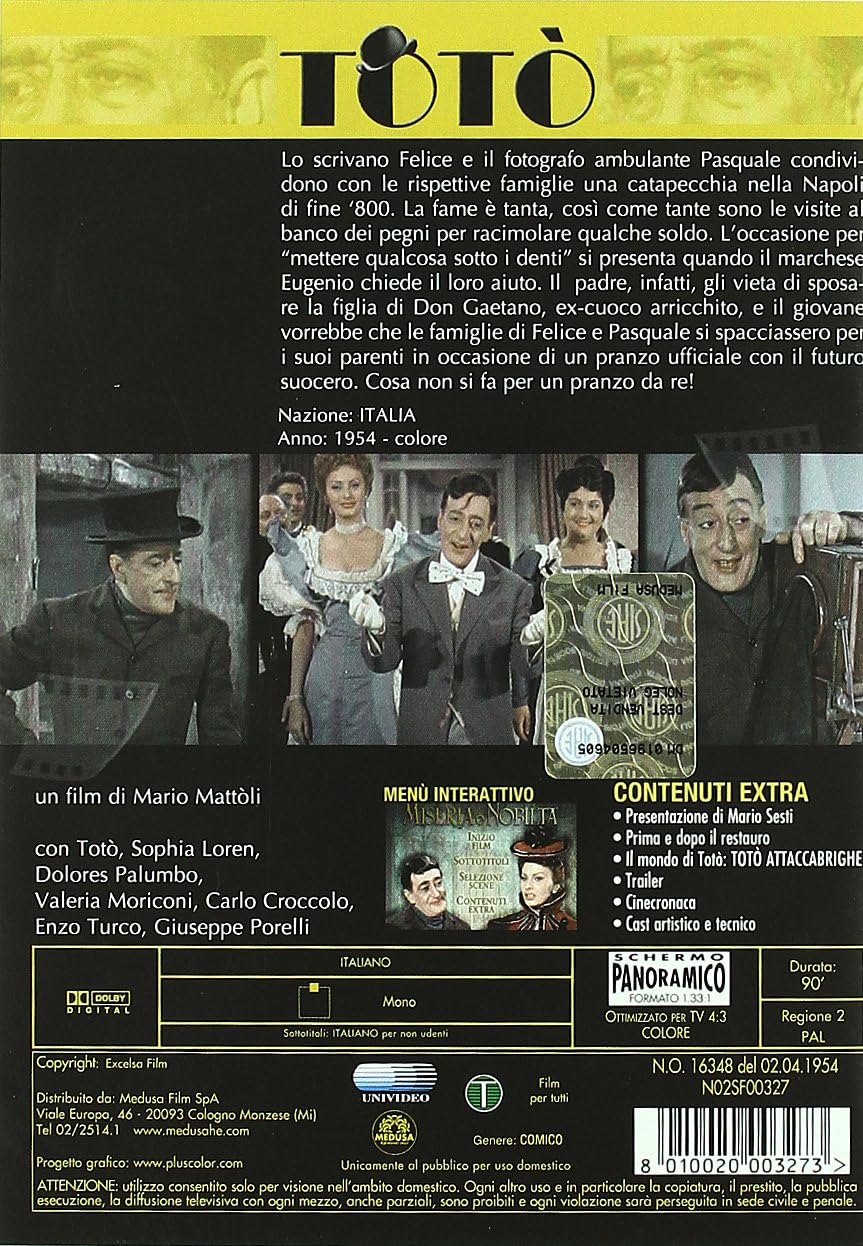 TOTÓ MISERIA E NOBILTÁ DVD - Image 2