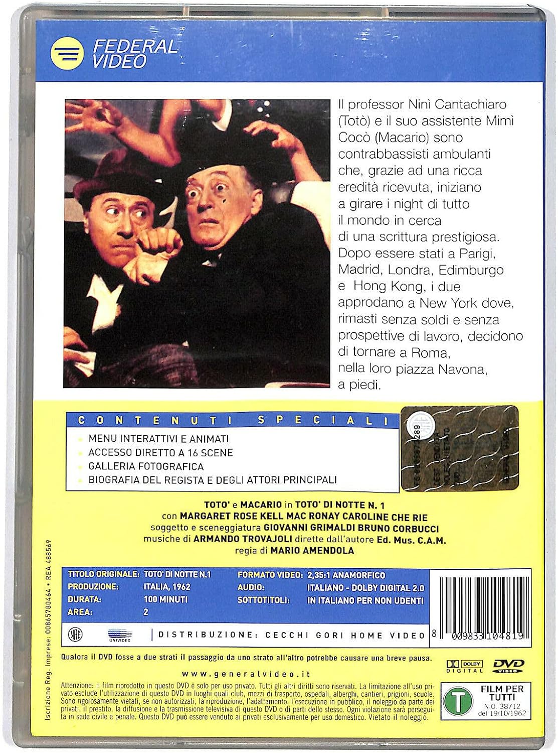 TOTÓ DI NOTTE NO 1 DVD - Image 2