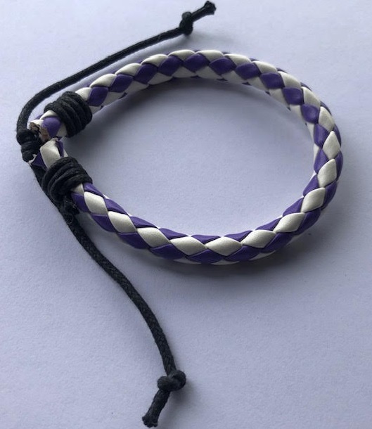 ACF Fiorentina Soccer Bracelet Wristband, Braided leather strap