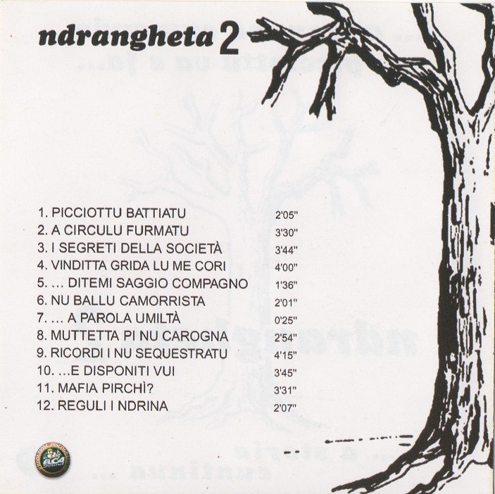 Ndrangheta - CANTI E STORIE DI MALAVITA CALABRESE......a storia cuntinua.... Vol 2 CD - Image 2