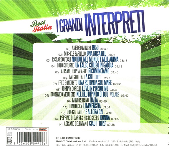 BEST ITALIA - I GRANDI INTERPRETI - Various Artist - CD - Image 2